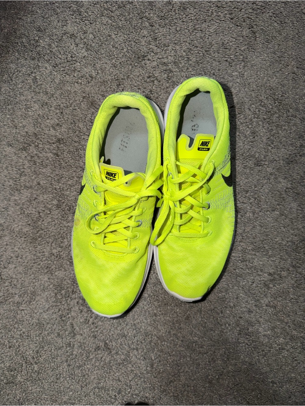Nike Bright Yellow Mesh Lace-Up Running Sneakers